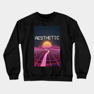 Aesthetic Vector Sunset Skyline Graphic Design Crewneck Sweatshirt